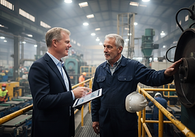 Business broker working with an industrial business owner in NSW